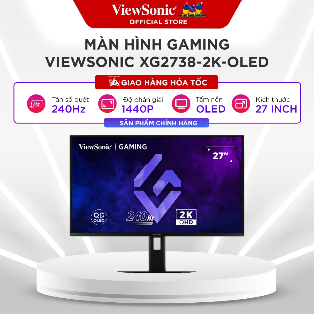 Màn Hình ViewSonic XG2738-2K-OLED (26.7 inch - OLED - 2K - 240Hz - 0.03ms - Speaker) - Bảo hành chín