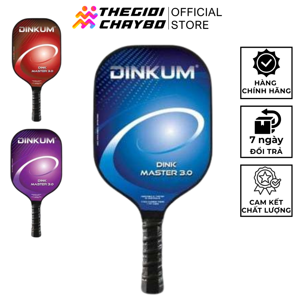 Vợt Pickleball Dinkum Dink Master 3.0 Carbon – Kiểm Soát Bóng Tốt, Lõi Honeycomb, Nhẹ 220g