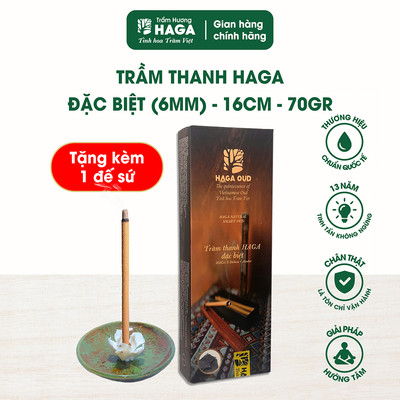 Trầm thanh nhang không tăm HAGA Đặc biệt 70g,16ccm, 6mmm, thơm ngọt trầm hương, thư giãn thoải mái