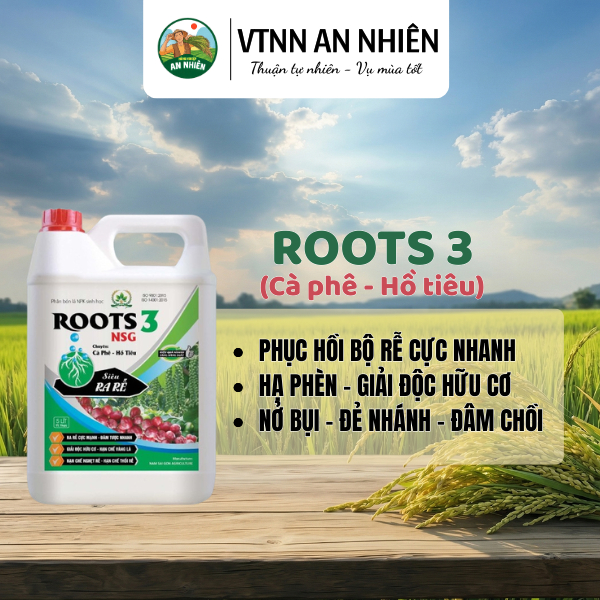 ROOT3 5 LÍT CHUYÊN CÀ PHÊ/HỒ TIÊU - PHỤC HỒI BỘ RỄ CỰC NHANH, HẠ PHÈN – GIẢI ĐỘC HỮU CƠ, NỞ BỤI,...