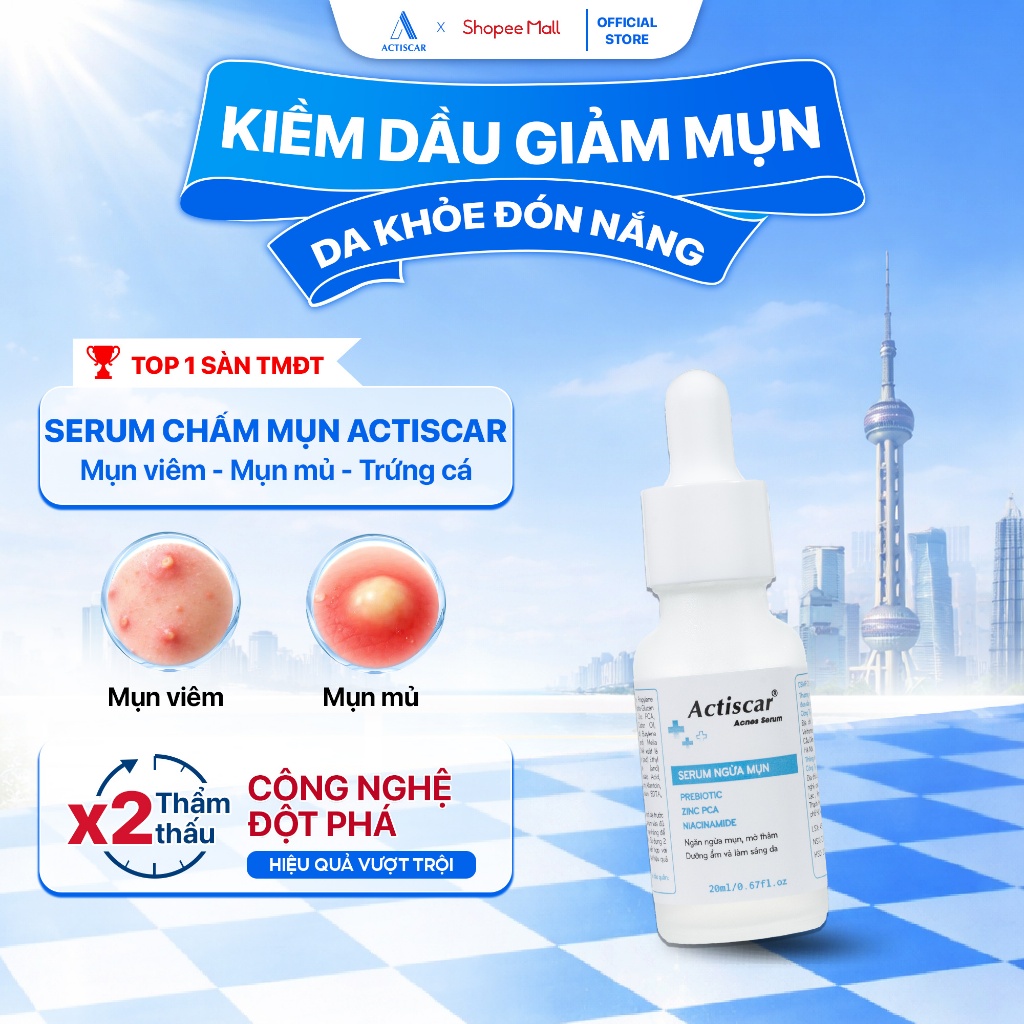 Serum chấm mụn chuyên sâu Actiscar Acnes Cream 20g Cải Thiện Tình Trạng mụn