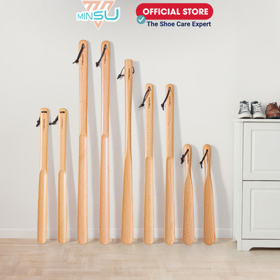 Cây Đón Gót Giày MINSU Shoehorn M2466 Gỗ Sồi Tự Nhiên, Thiết Kế Cứng Cáp, Dễ Dàng Xỏ Giày Không Cần Cúi, Bảo Vệ Gót Giày
