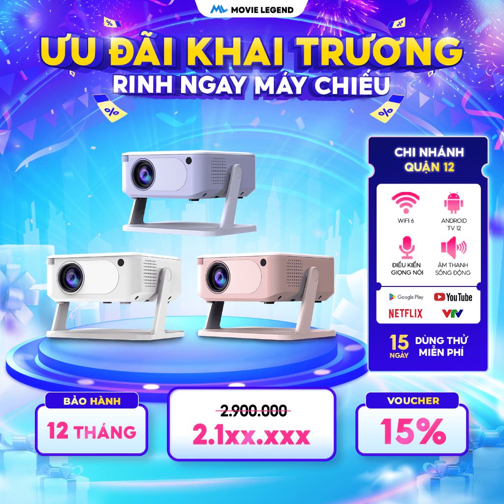 [ HOT 2025 ] Máy Chiếu M3 MiniGo - Máy Chiếu Movie Legend