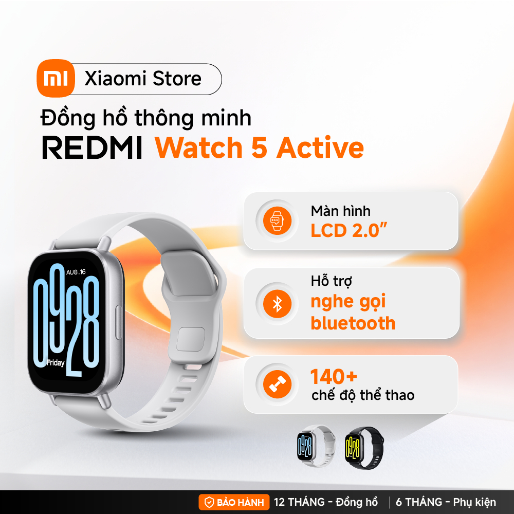 Xiaomi Đồng hồ thông minh Redmi Watch 5 Active | Nghe gọi bluetooth | LCD 2''  | Kháng nước 5ATM - B