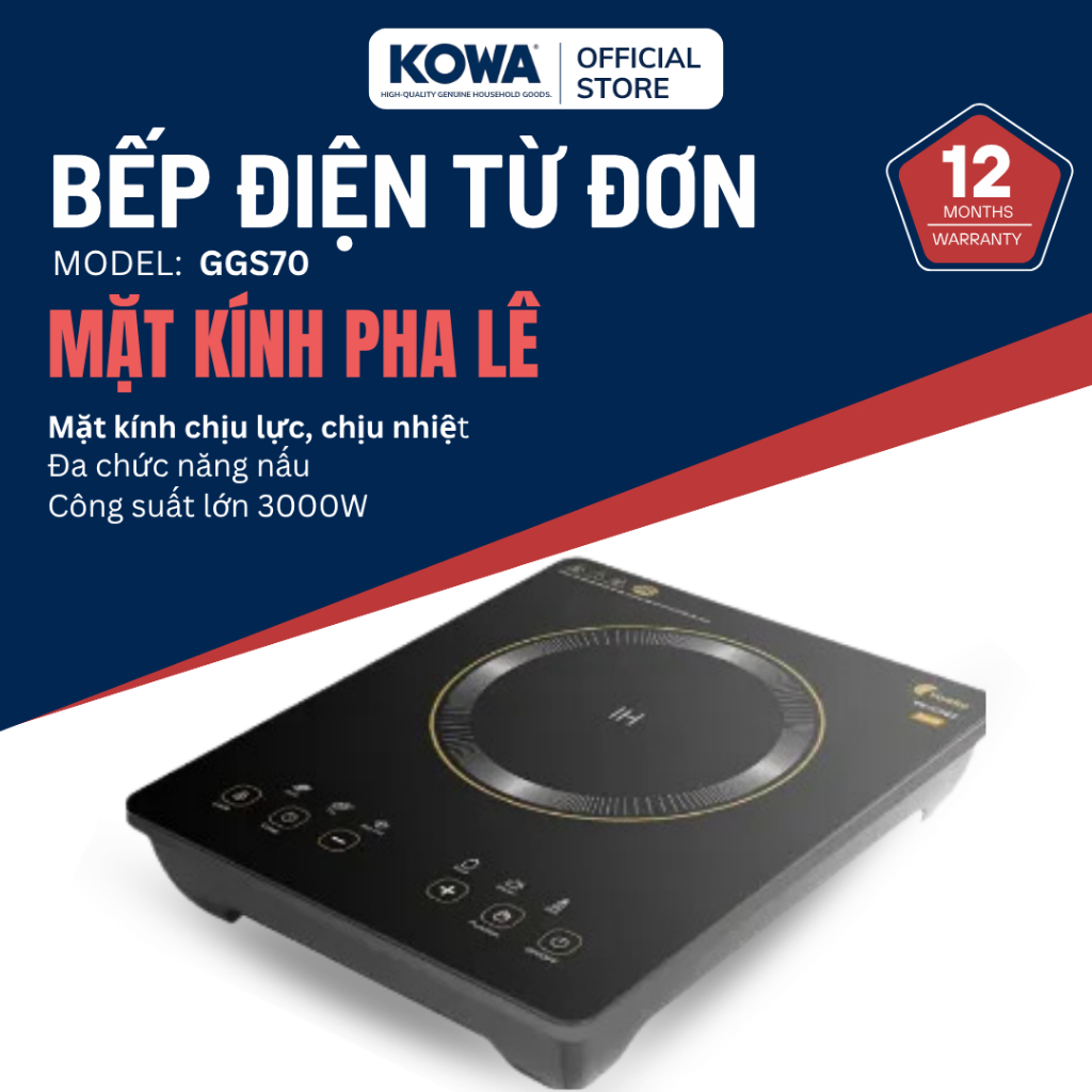 Bếp điện từ Yoake YK-IC922 công suất 3000W kính cường lực, bền bỉ,nấu nhanh nhỏ gọn mang đi du lịch