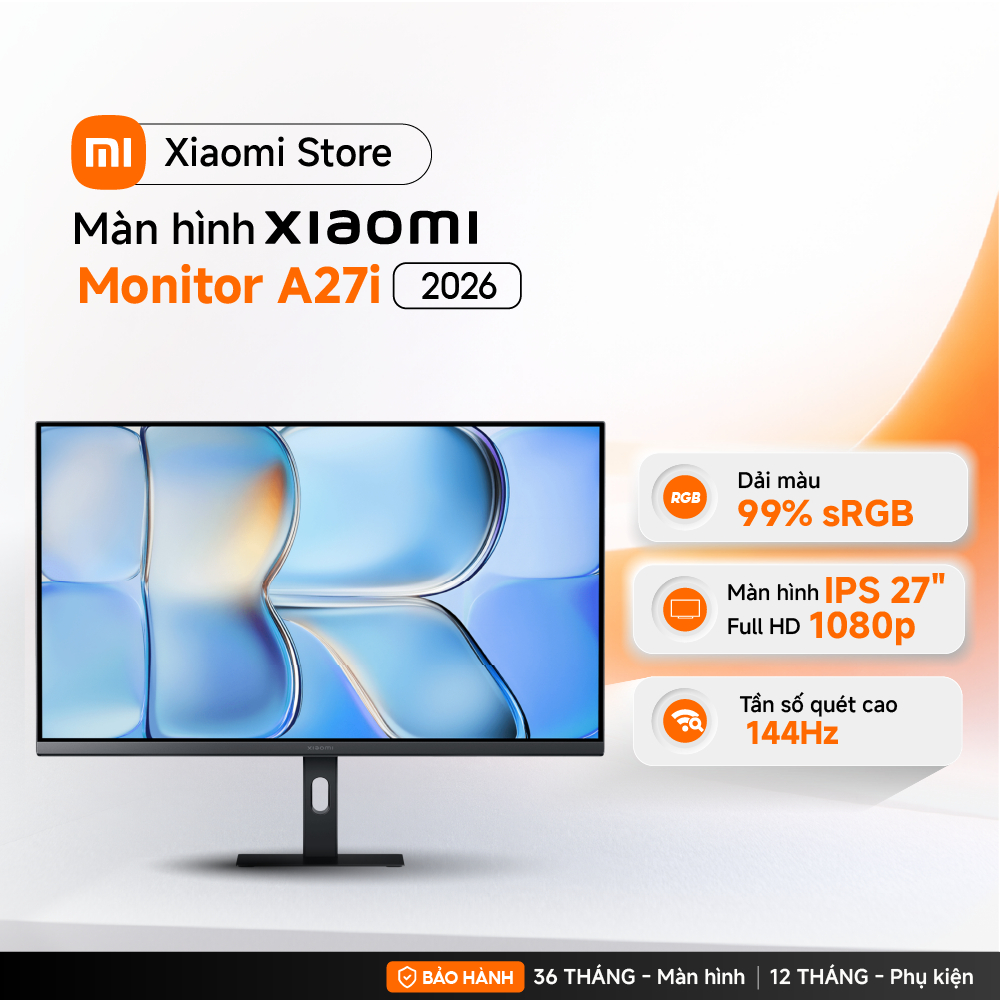 Xiaomi Màn hình Gaming Monitor A27i 2026 | Full HD 1080p | Dải màu 99% sRGB | | Màn hình IPS 27" - B