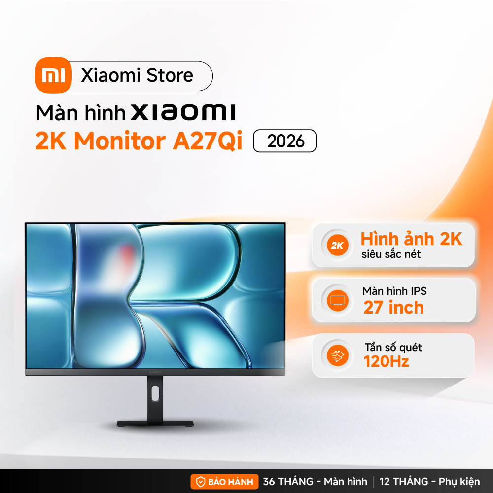 Xiaomi Màn hình 2K Monitor A27Qi (2026) | 27 inch  | Tần số quét 120Hz | 2K siêu sắc nét - BH 3 năm 