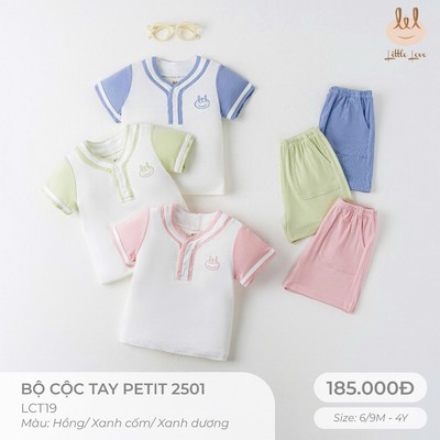 BỘ CỘC TAY SỢI TRE LIL LITTLE LOVE [ SIÊU MỀM, MÁT, MỊN CO DÃN VÀ THẤM HÚT TỐT] SZ 6/9M - 4Y (LCT19)