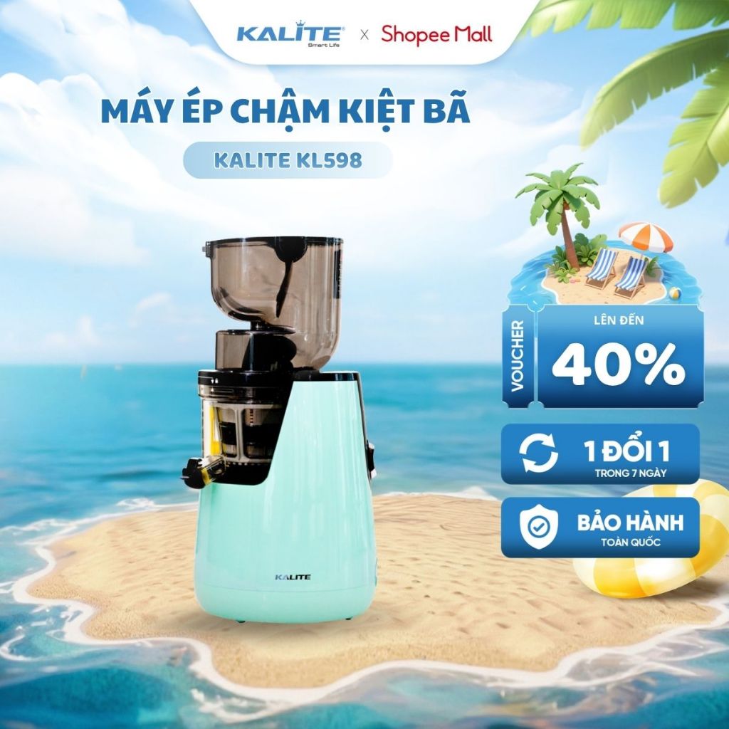 Máy Ép Chậm KALITE KL598 - Nắp Chắn Smart Cap - Máy Ép Trái Cây Kiệt Bã 98% + Làm Kem cực ngon