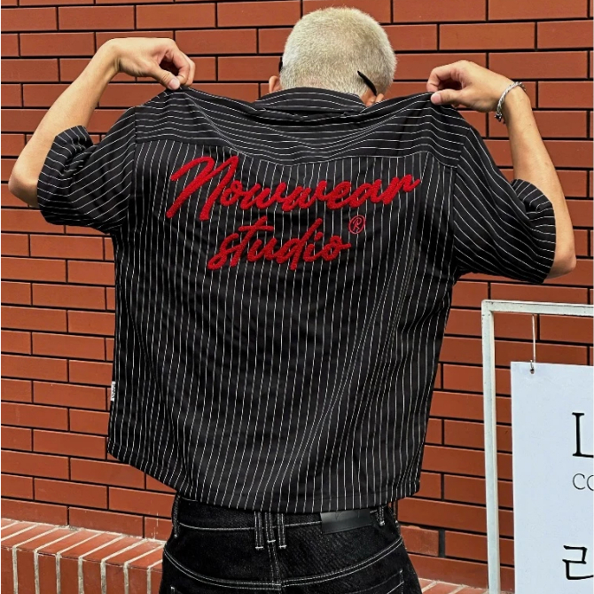 Áo Sơ Mi Boxy Thêu Xù Nowwear Unisex Local Brand - Nowwear