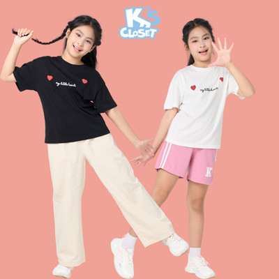 Áo Cộc Tay K'S CLOSET Chất Liệu Vải Cotton Cho Bé Gái (2-14 tuổi) từ 10kg-55kg E007SIS