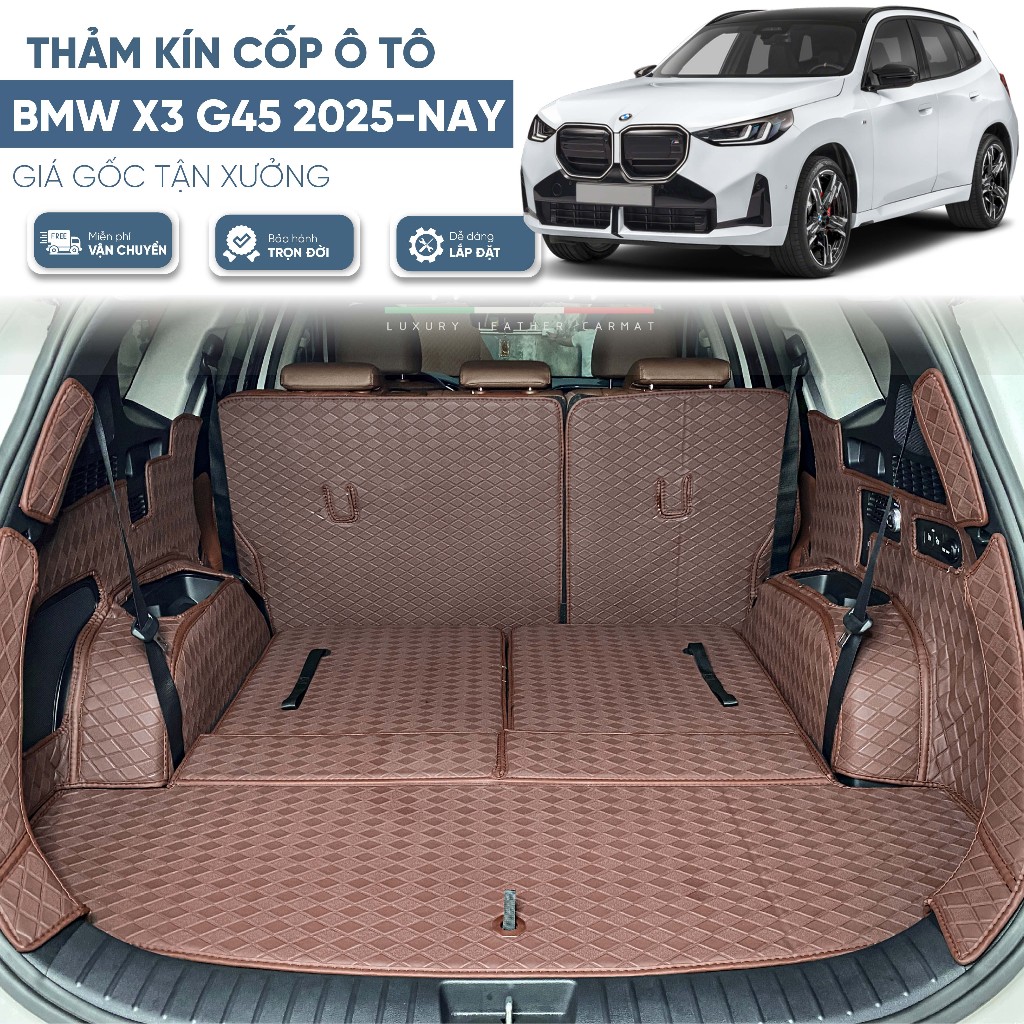 Thảm cốp 6D BMW X3 2025-nay G45 Da loại 1 - Hàng chính hãng - BH trọn đời