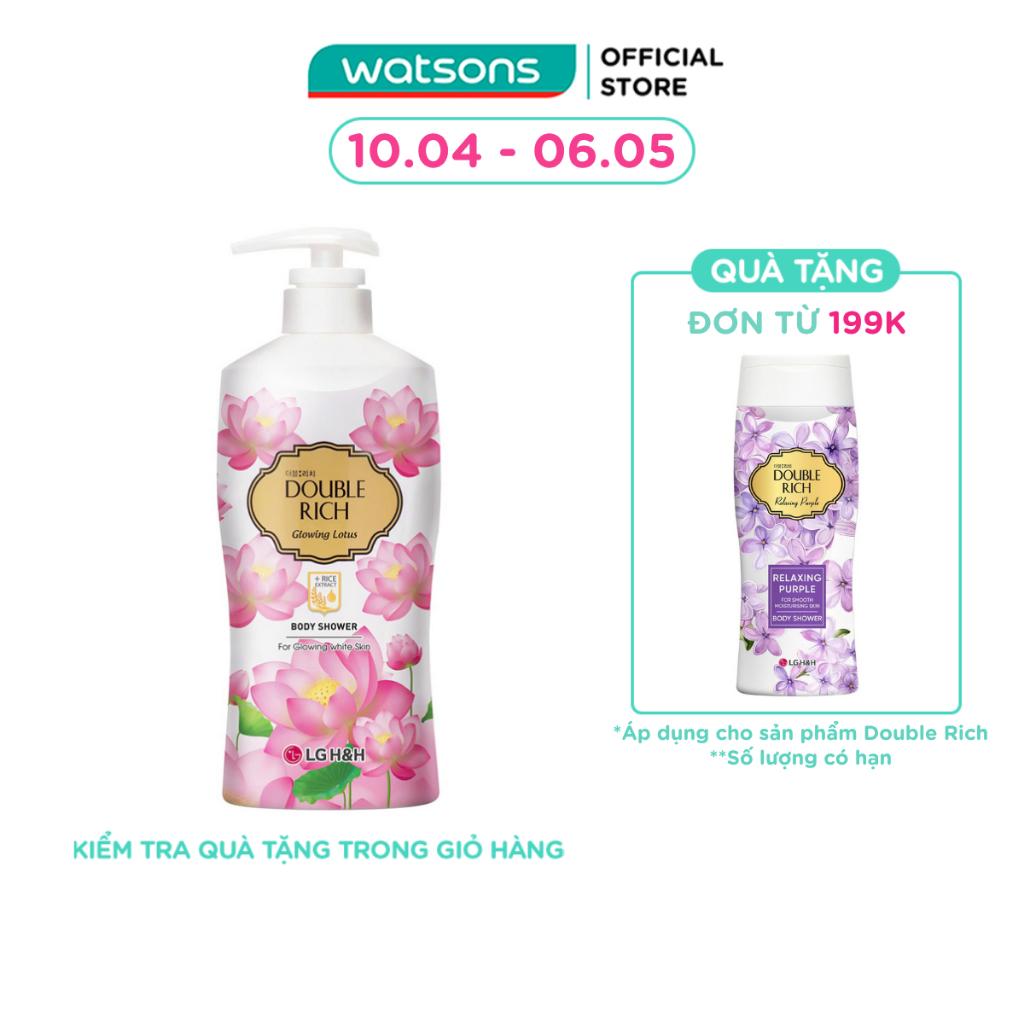 Sữa Tắm Double Rich Glowing Lotus Chiết Xuất Hoa Sen & Tinh Chất Gạo 800g