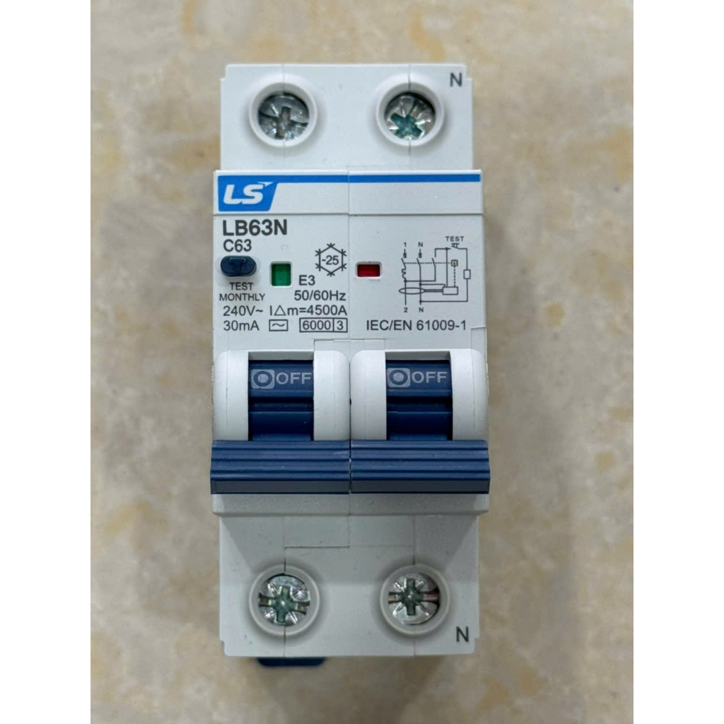 LS Át Chống Rò Điện RCBO LB63N 1P+N 40A, 50A, 63A