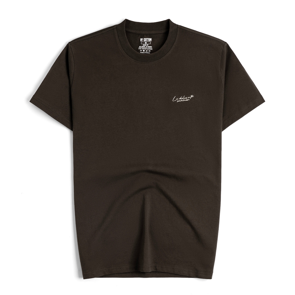 [QUÀ TẶNG ĐƠN 1999K] Áo Thun Cổ Tròn By Cotton Slimfit Thêu - BY COTTON