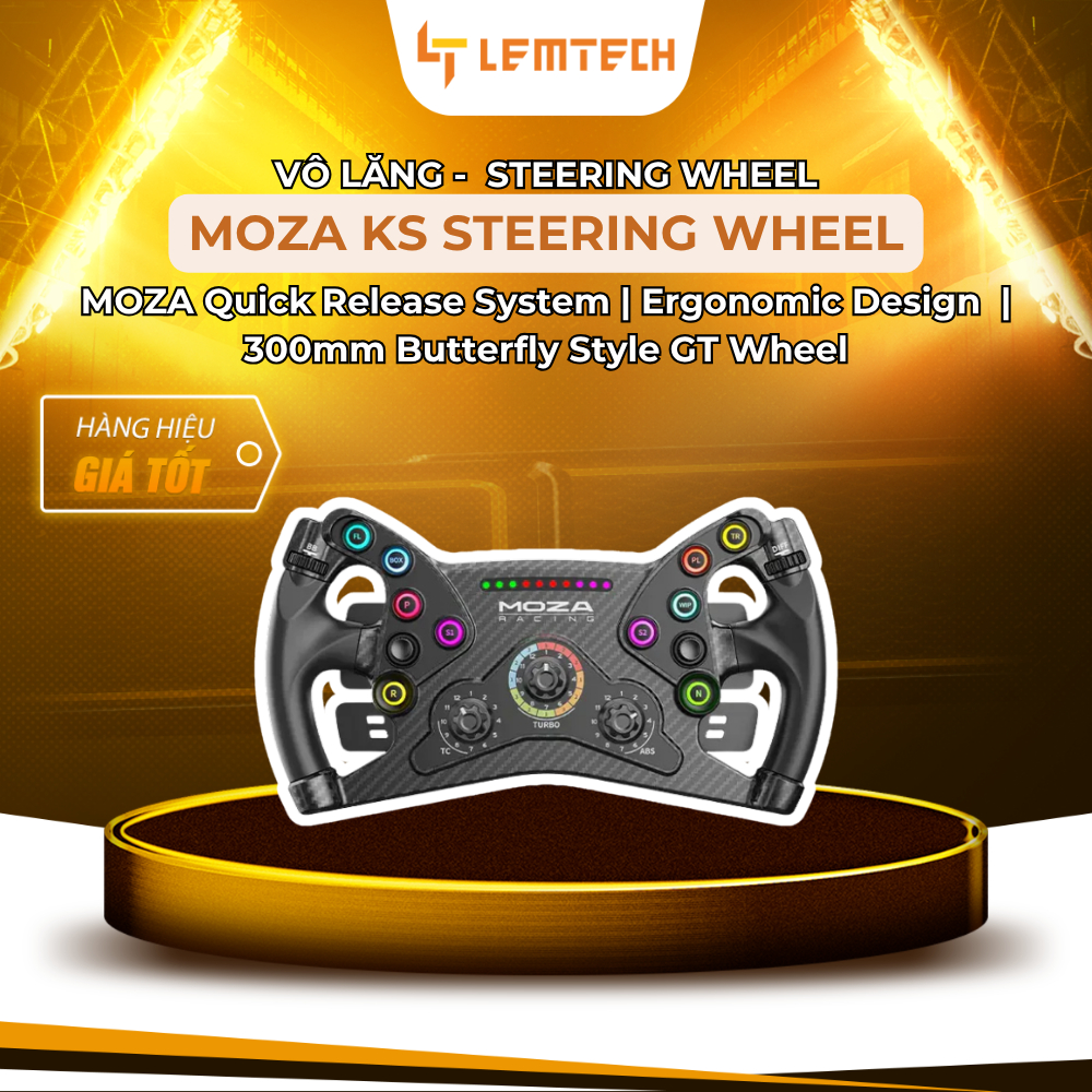 MOZA KS Steering Wheel 2nd Gen – Vô Lăng GT 300mm Cao Cấp Với Màn Hình Tùy Chỉnh