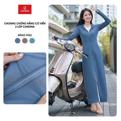 Áo Chống Nắng Nữ 𝐂𝐀𝐑𝐃𝐈𝐍𝐀 2 Lớp Dáng Dài Liền Thân Chất Thun Lạnh Nhật Cao Cấp Chống Tia UV 2BC