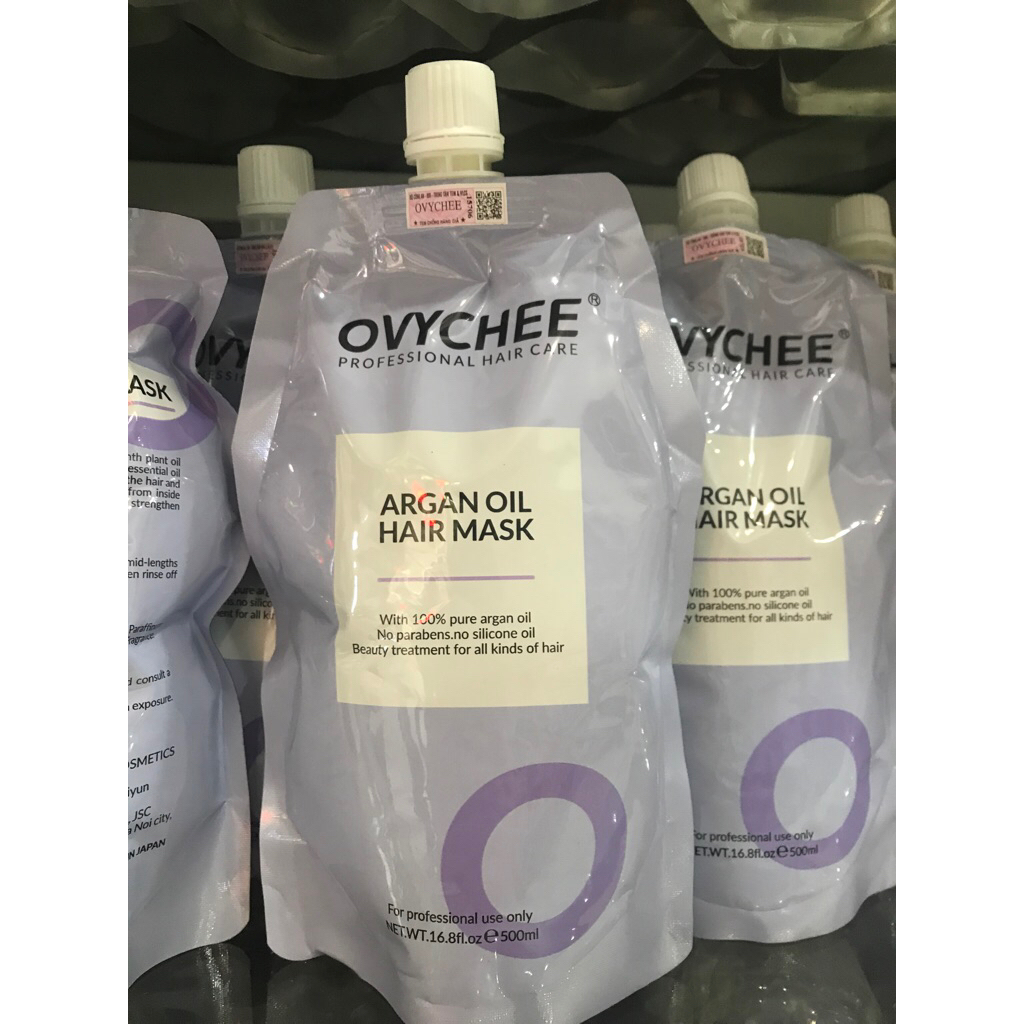 HẤP TÚI OVychee 500ml siêu phục hồi,siêu mềm mượt,ngăn rụng,hết khô xơ