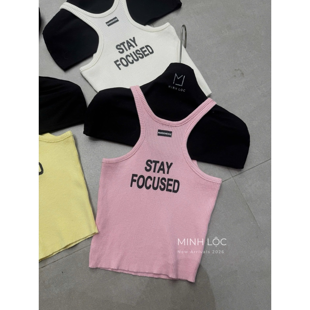 Áo Tanktop Stay Focused Croptop QC