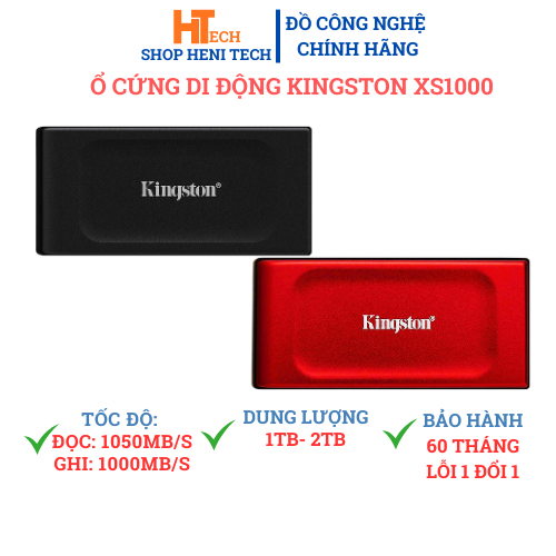 Ổ cứng di động SSD Kingston cao cấp XS1000 1050MB/s - Bảo hành 60 tháng