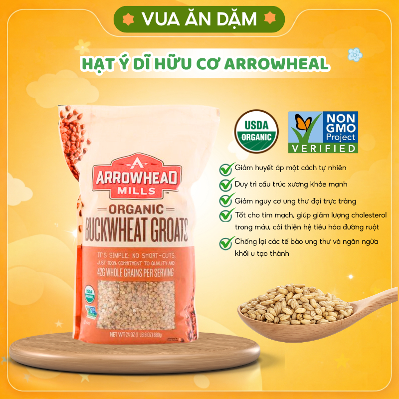 Hạt Ý dĩ hữu cơ Arrowheal