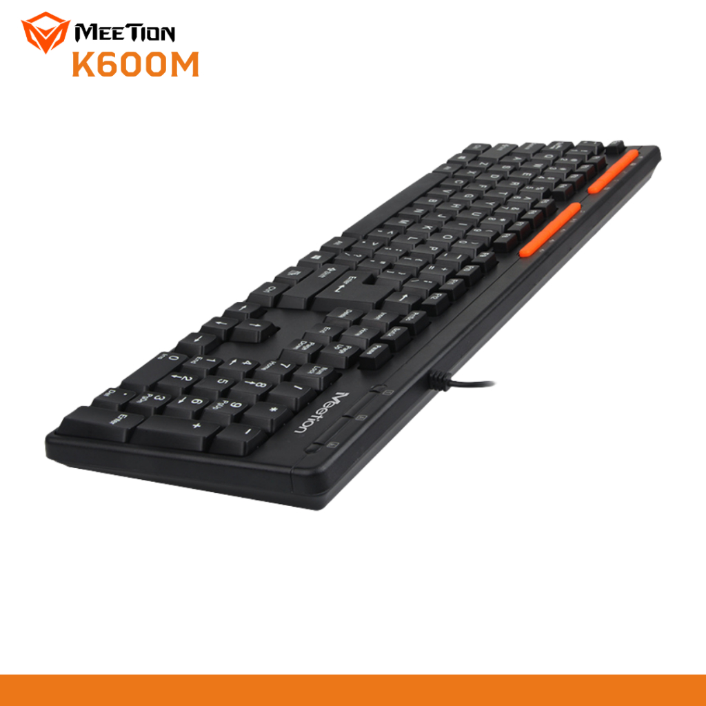 Bàn phím văn phòng chống ồn Meetion K600M, 104 phím gõ êm ái, thiết kế Ergonomic, keycap gia công UV độ bền cao | BigBuy360 - bigbuy360.vn