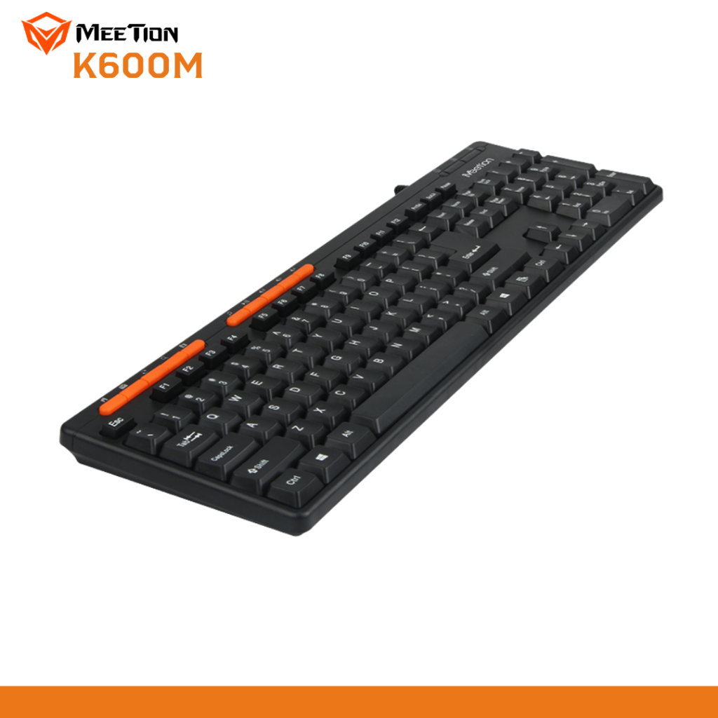 Bàn phím văn phòng chống ồn Meetion K600M, 104 phím gõ êm ái, thiết kế Ergonomic, keycap gia công UV độ bền cao | BigBuy360 - bigbuy360.vn