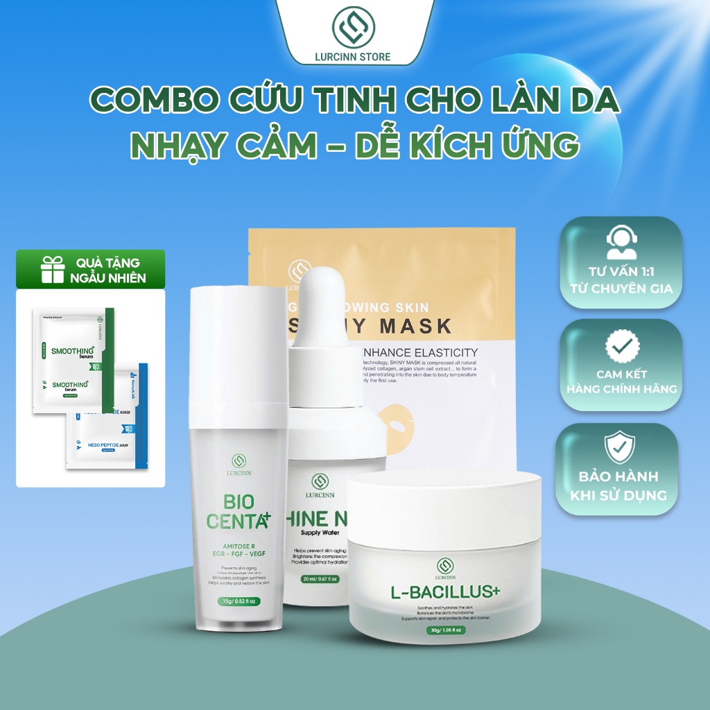 Combo Phục Hồi Da Nhạy Cảm LURCINN Làm Dịu, Cấp Ẩm, Tái Tạo Da Sau Peel Chuẩn Spa | Lurcinn Vietnam