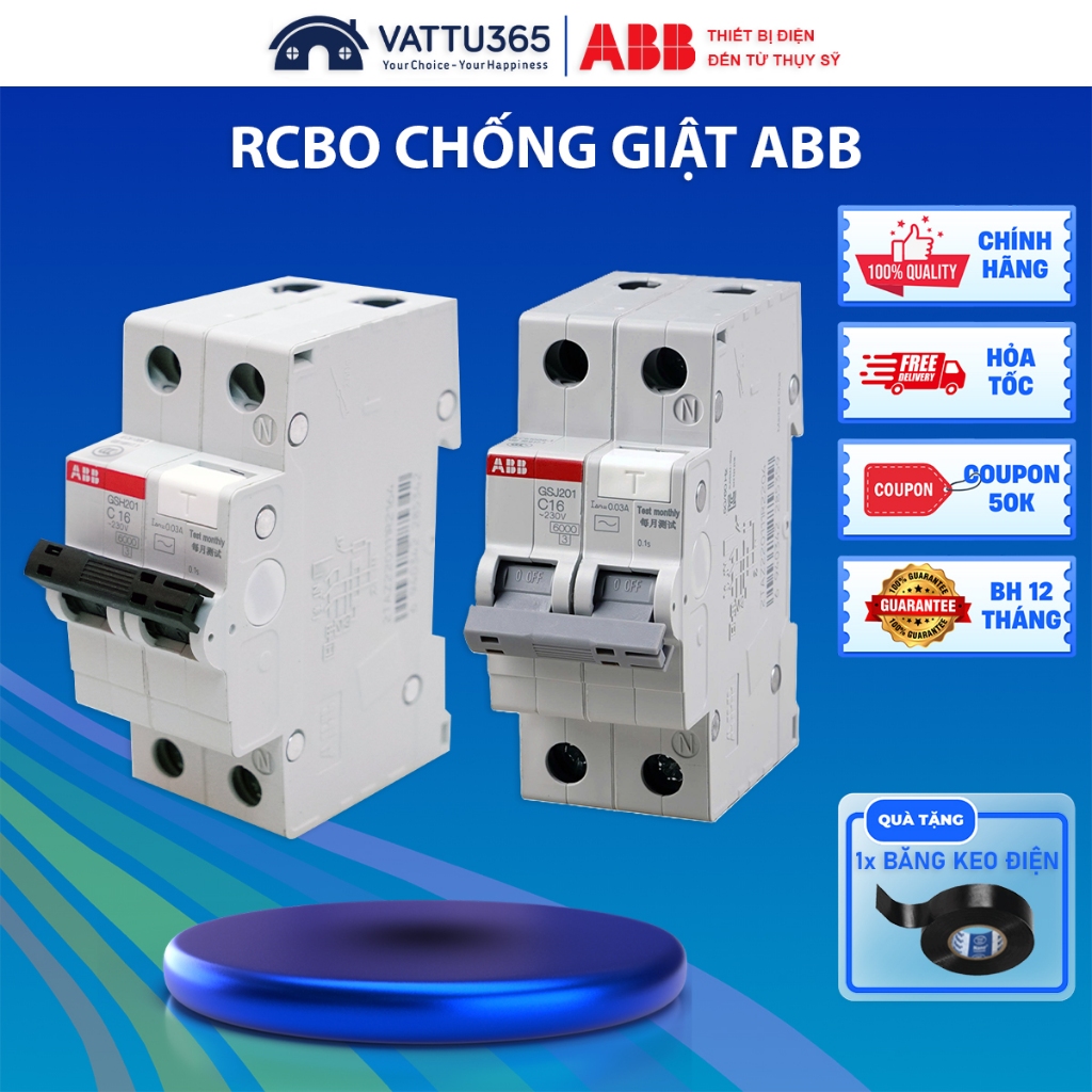 RCBO ABB Chính Hãng | Át Chống Giật ABB Bảo Vệ Quá Tải, Chập Mạch Và Chống Rò Điện