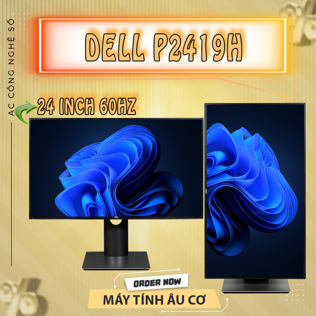 [NO BOX] Màn Hình Dell 24inch P2419H Chuyên Văn Phòng, Đồ Họa Giá rẻ 24" Full viền P2419 - Bh 3T