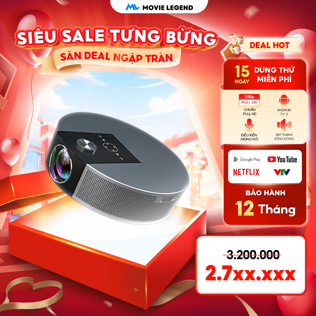 [ NEW 2026 ] Máy Chiếu Q10 Mini Full HD - Máy Chiếu Movie Legend  - Hỗ Trợ 4K
