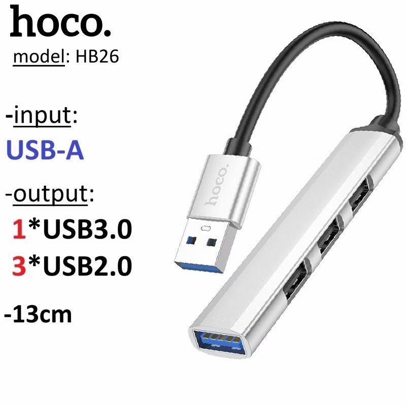 Hub chia 4 cổng USB-A Hoco HB26 -Bảo Hành 6 tháng