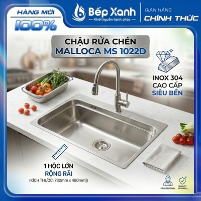 [FREESHIP HCM] Chậu Rửa Chén Malloca MS 1022D - Chất Liệu Inox 304