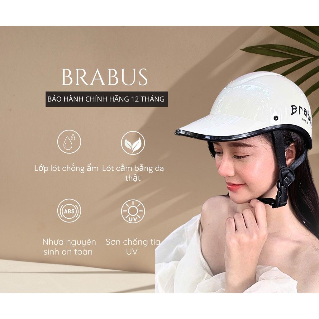 Mũ Bảo hiểm Brabus có khoét gáy nhiều màu sắc