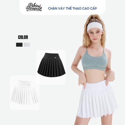 Váy thể thao cao cấp tennis cầu lông, pickleball, gym, chạy bộ thể thao BIKINI PASSPORT kèm quần bảo hộ - BG118