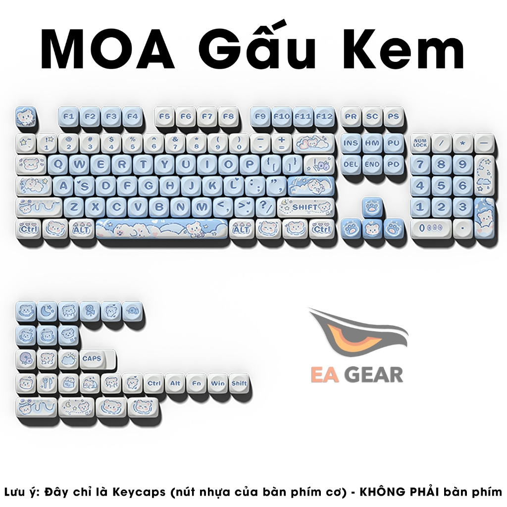 [Giao Ngay] Keycap MOA GẤU KEM Cực Dễ Thương Cho Bàn Phím Cơ - EA Gear