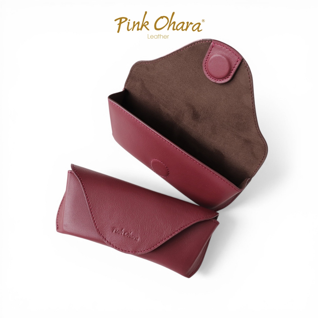 Bao Da Đựng Mắt Kính PINK OHARA Da Bò Thật