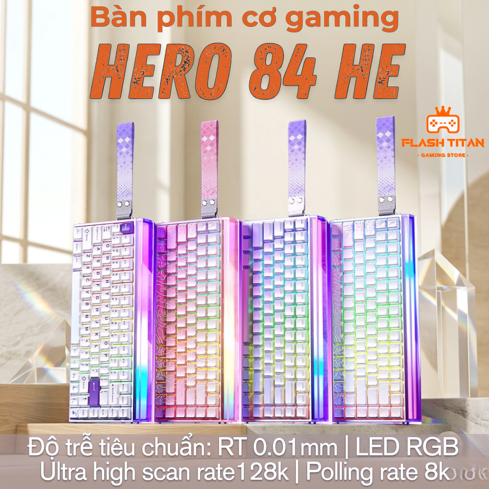 Bàn Phím Cơ Gaming Aula Hero 84 HE - Rapid Trigger - Switch Nam Châm 8k Polling Rate - RT 0.01mm