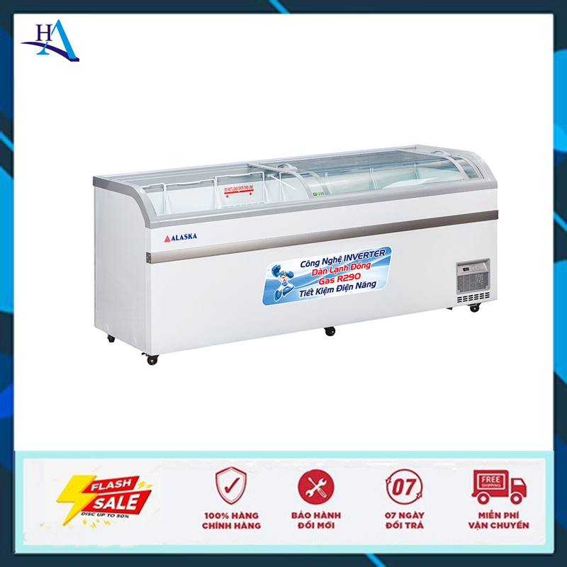 Tủ đông kính lùa  Alaska KC-550CI Inverter 765 lít (Free Ship Nội Thành TP.HCM-Ngoài Tỉnh Liên Hệ Sh