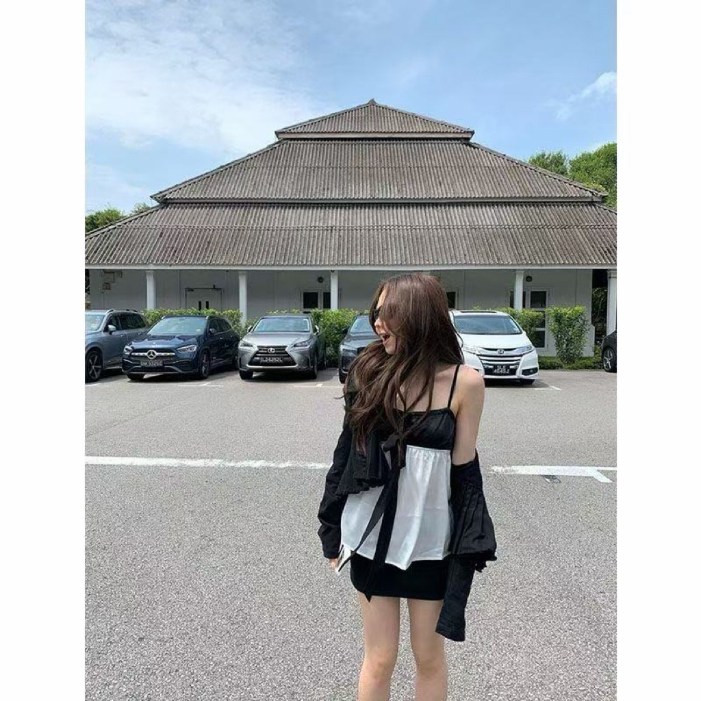 𝑪𝒉𝒐𝒄𝒐• [ Order ] Áo 2S Đen Mix Trắng ( Nơ )