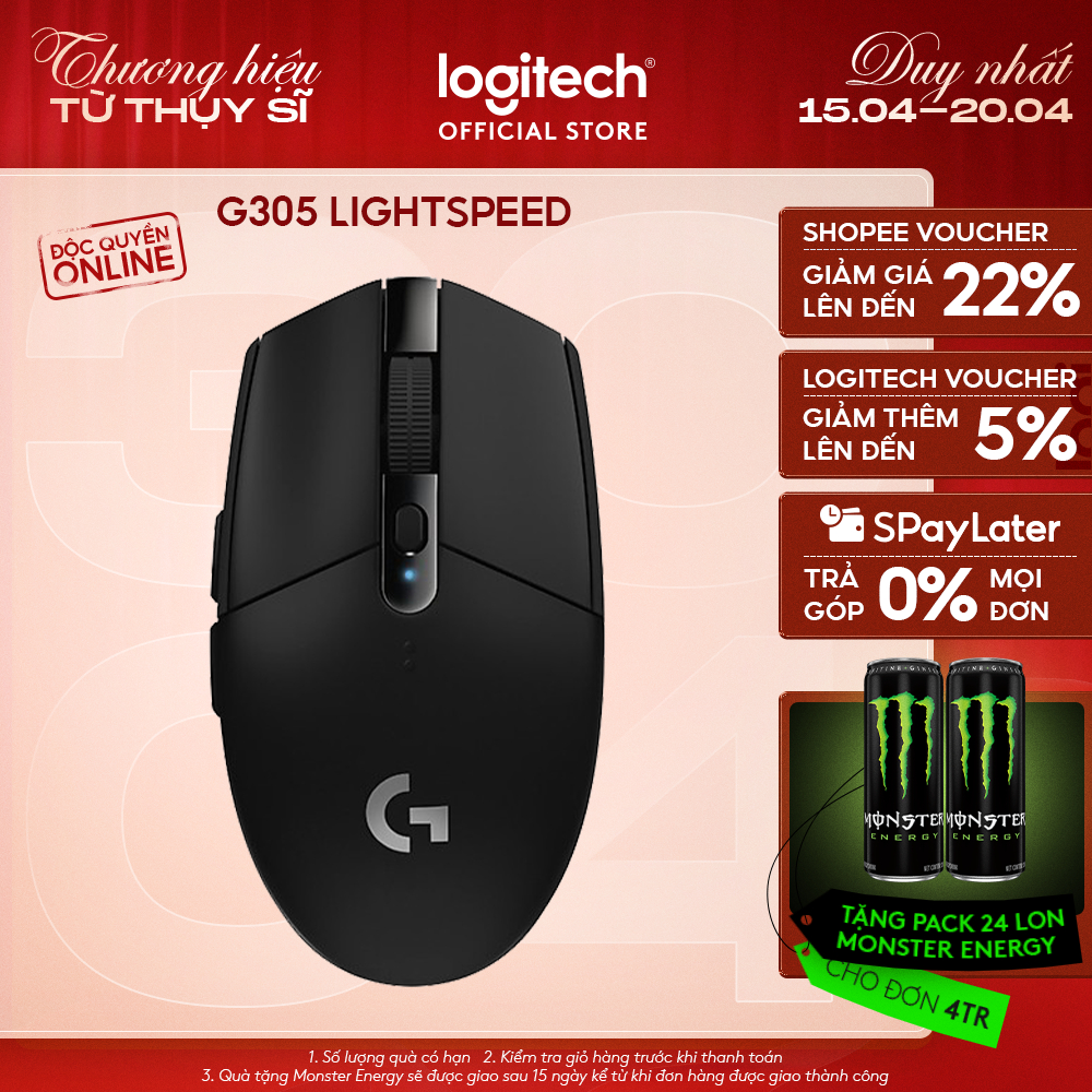 Chuột gaming không dây Logitech G G305 LIGHTSPEED - Hero 12K DPI, Nhẹ 99g, 6 nút lập trình, Pin 250h | BigBuy360 - bigbuy360.vn
