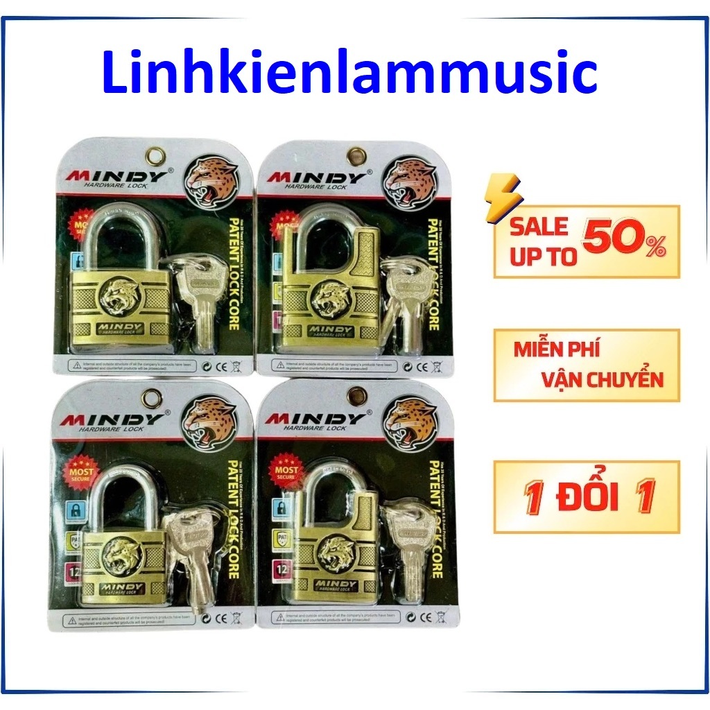 Ổ Khóa Mindy 5 Phân/ 6 Phân (Màu Vàng). Chống Cắt/ Thường
