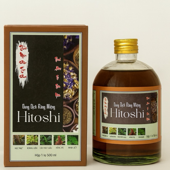 Nước Súc Miệng Thảo Dược Hitoshi – Hỗ Trợ Trị Nhiệt Miệng, Lợi Sưng, Hơi Thở Có Mùi
