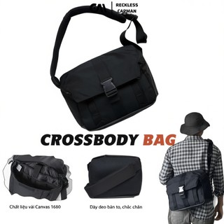 RecklessCapman - Túi Đeo Chéo Nam Cao Cấp Chống Nước Bigsize 100% Polyester Bag Kích Thước 35x25x10