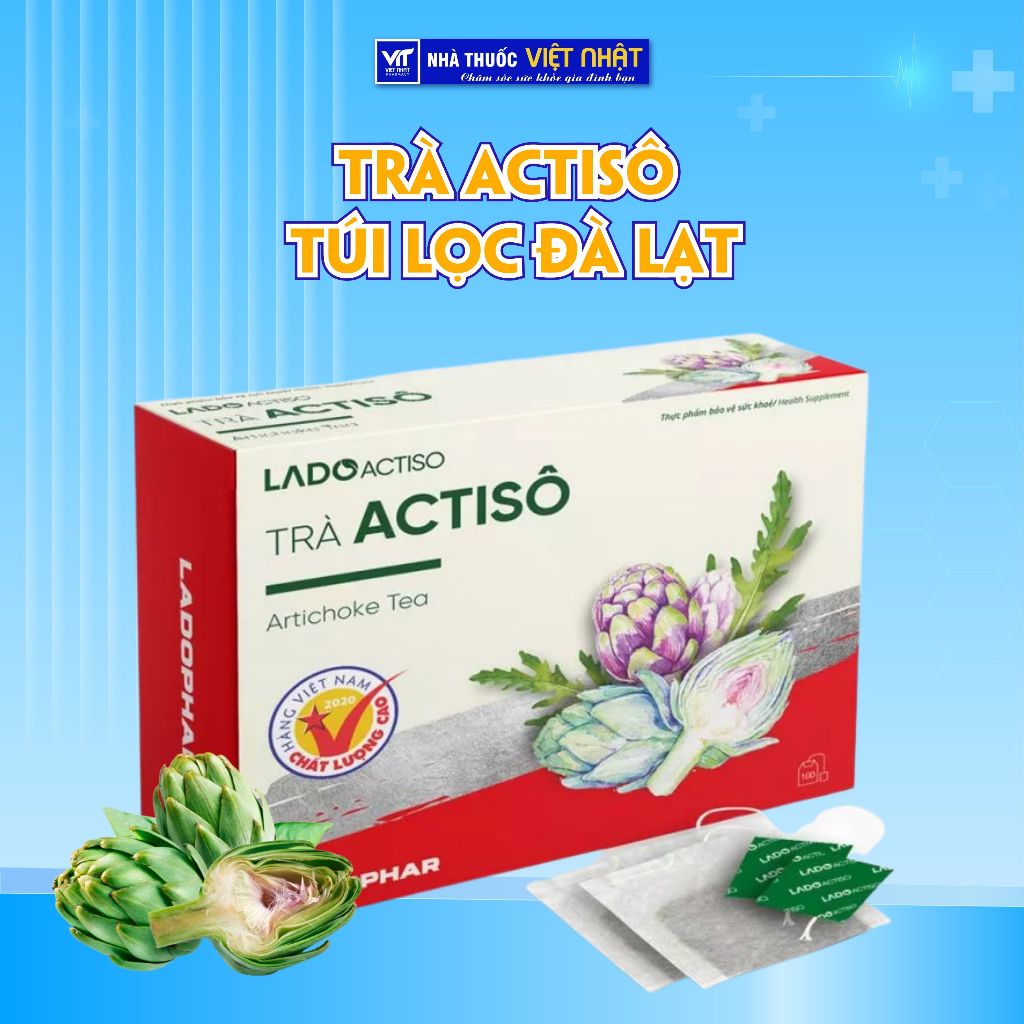 Combo 5 hộp Actiso Đà Lạt Hộp 20 gói Ladophar Trà Atiso túi lọc