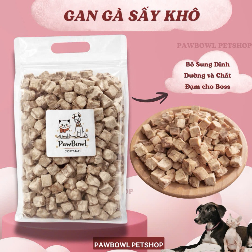 [FREESHIP]Gan Gà Viên Sấy Khô Cho Chó Mèo – 100% Gan Gà Tự Nhiên – Snack Dinh Dưỡng Cho Pet