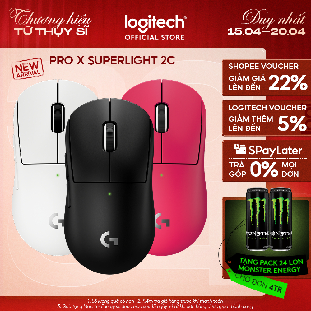 Chuột Gaming không dây Logitech G PRO X SUPERLIGHT 2c - Chuẩn Pro-Grade, Nhẹ 51g, sạc USB-C, cảm biến 44K DPI | BigBuy360 - bigbuy360.vn