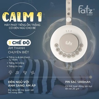 Máy Ru Ngủ Tiếng Ồn Trắng Calm 1 Cho Bé 26 Âm Thanh, Tích Hợp Đèn Ngủ Thông Minh