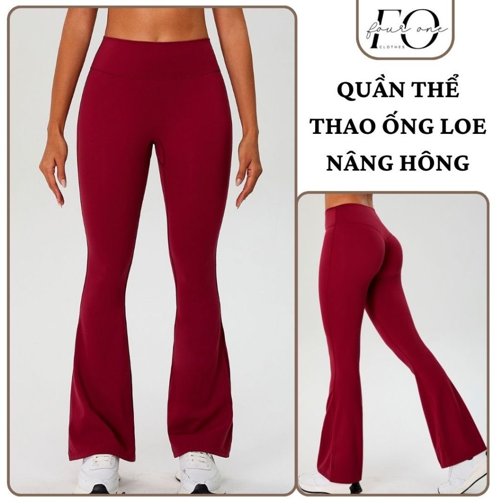 Fourone Clothes Quần thể thao ống loe nâng hông Co giãn, thoáng mát, phù hợp cho Gym, Yoga.
