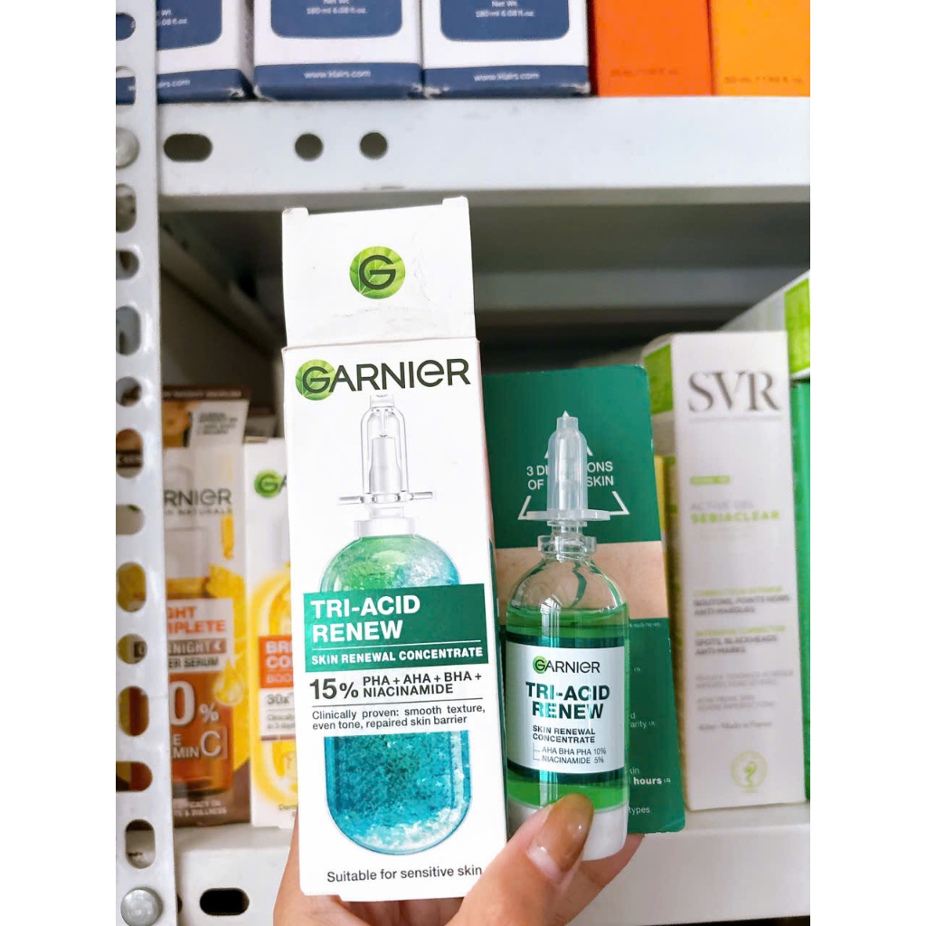 Tinh Chất Garnier Tri-Acid Renew Skin Renewal Concentrate Serum Giúp Cải Thiện Tông Da Dưỡng Sáng, M